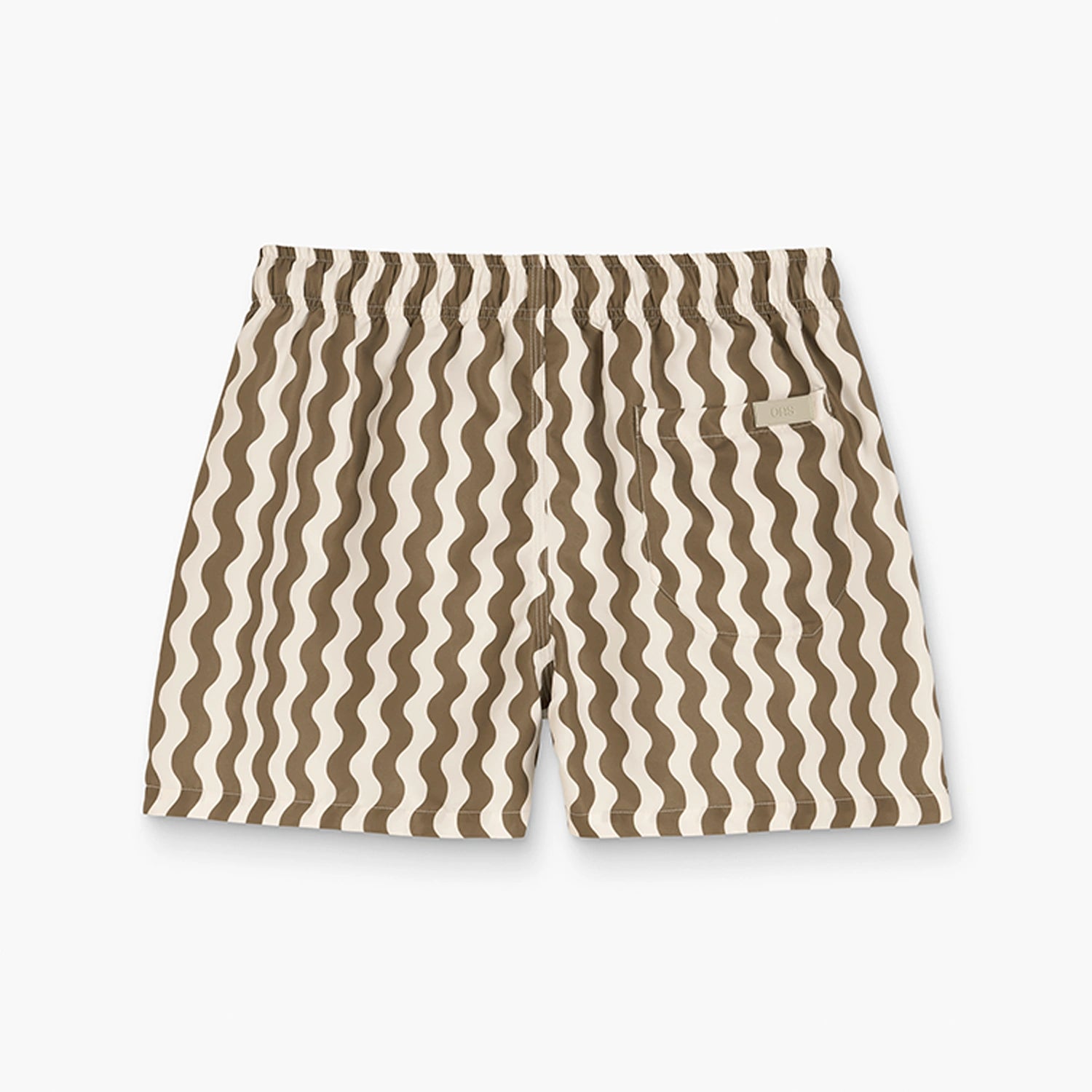Fine Waver Swim Shorts with wavy pattern, lightweight, quick-drying, comfortable fit, designed in Stockholm.