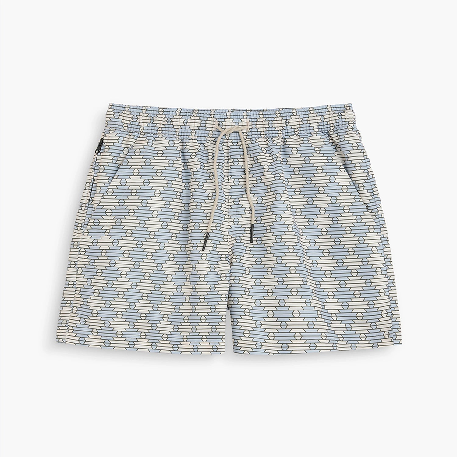 Forti Swim Shorts featuring a lightweight, quick-drying design with a unique pattern and elastic waist.