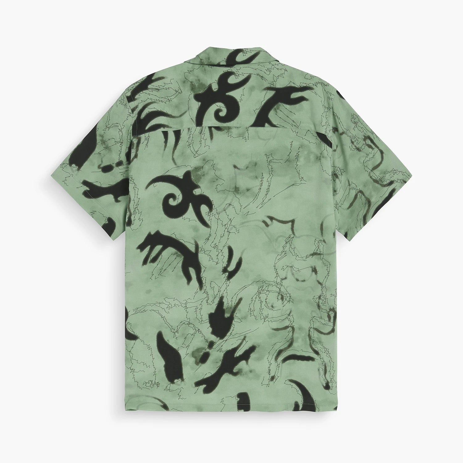 Back view of Guardo Rocco Shirt featuring stylish green pattern, lightweight and breathable fabric.