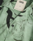 Guardo Rocco Shirt lightweight green shirt with relaxed fit and resort collar, 100% viscose made in Portugal.