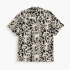 Loefy Rocco Shirt back view featuring unique black and white abstract pattern, lightweight and breathable fabric.