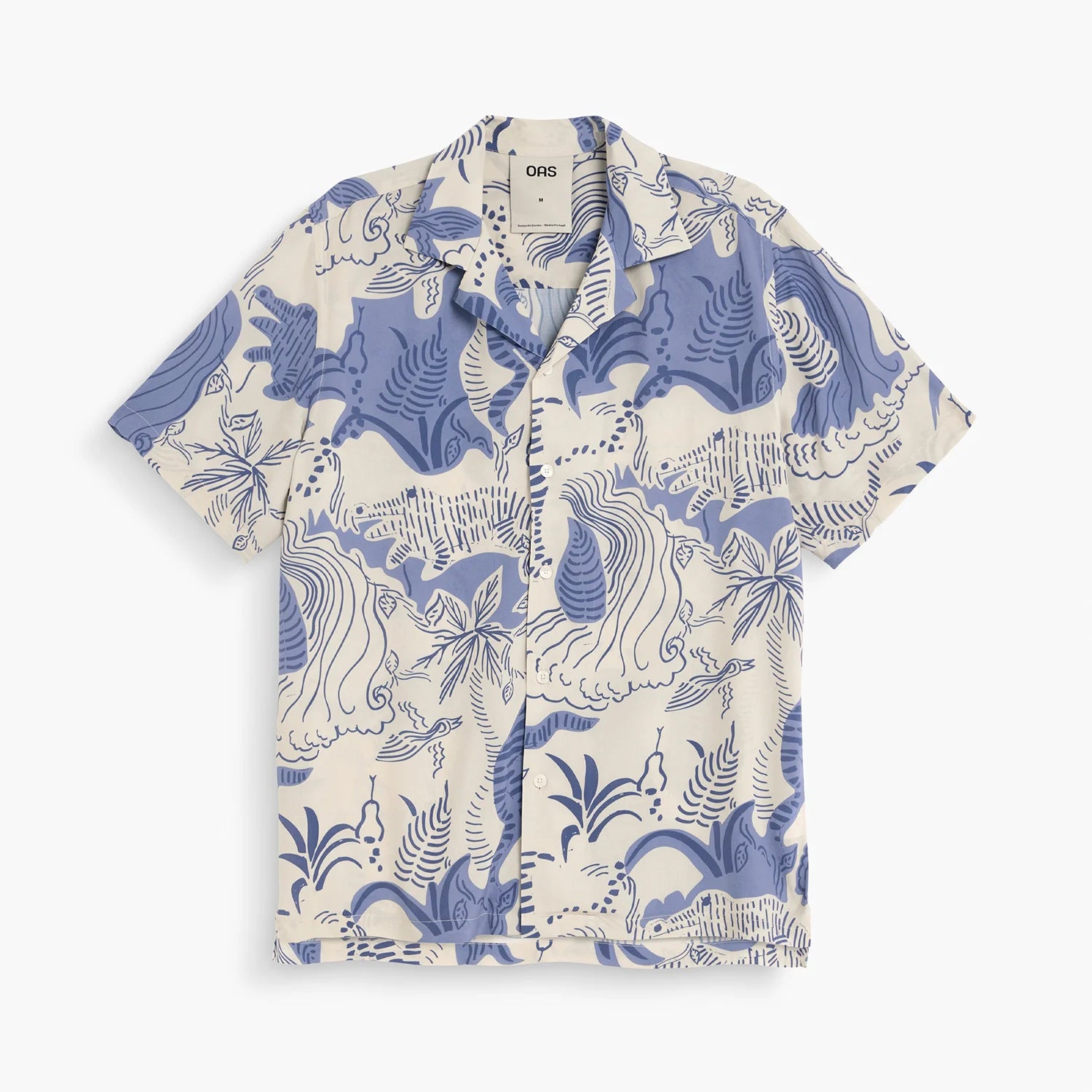 Mystea Rocco Shirt in a stylish blue and cream pattern, lightweight and perfect for warm weather