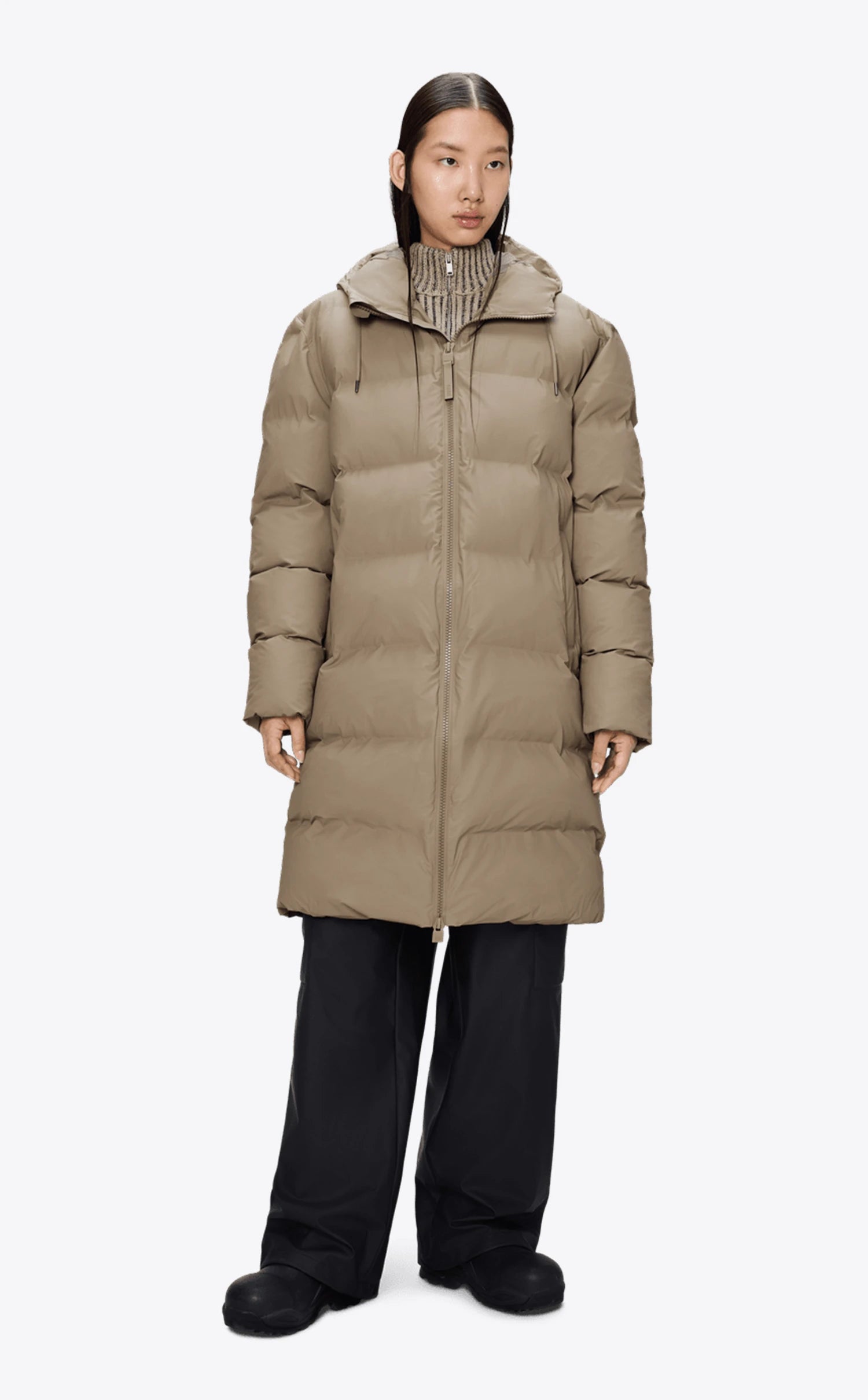 Alta Long Puffer Jacket Beige Jas