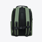 Clip Front Backpack Well Backpack in green and black with padded straps and mesh back panel