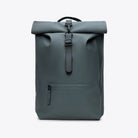 Fully waterproof Rolltop Rucksack Dark Grey Backpack with roll-top closure and zipped front compartment.