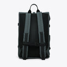Rolltop Rucksack Large Dark Grey Backpack back view with mesh straps and adjustable buckles.