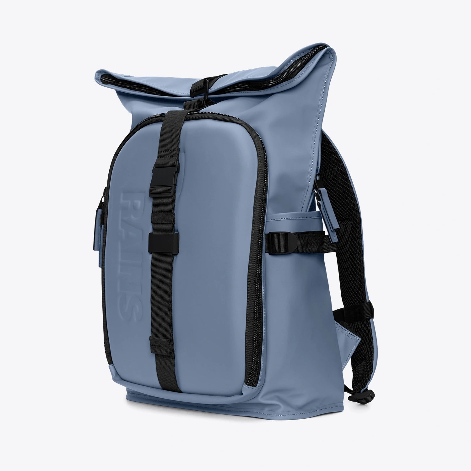Texel Moulded Backpack Blue Dusk Backpack side view highlighting waterproof features and padded straps