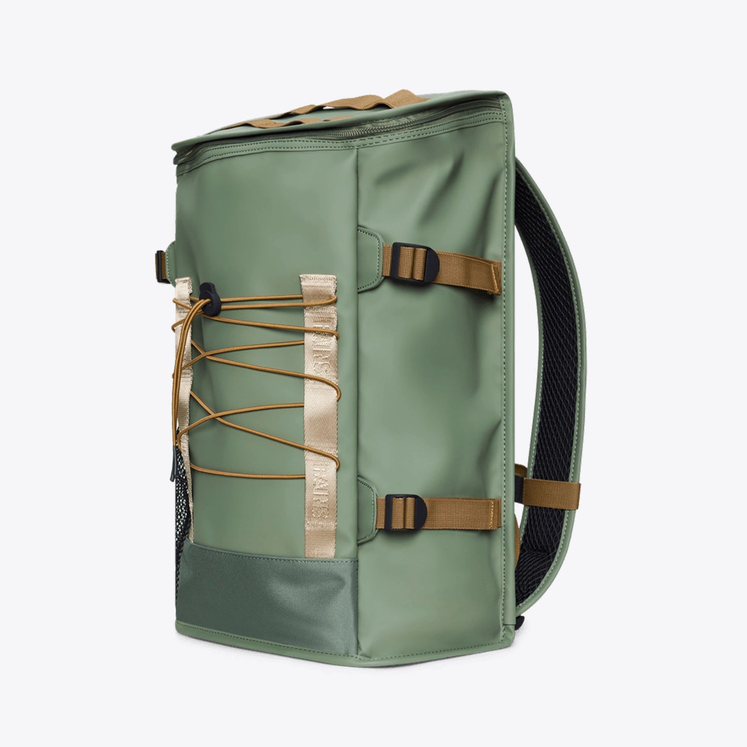 Trail Mountaineer Bag Well Backpack featuring waterproof design, compression straps, and multiple zip pockets.