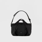 Grid Crossbody Bag Black Shoulder Bag with adjustable strap and water-resistant material.
