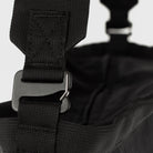 Grid Crossbody Bag Black Shoulder Bag adjustable strap detail close-up