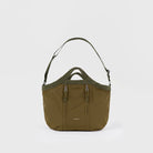 Grid Crossbody Bag Olive Shoulder Bag in olive green color with adjustable shoulder strap and durable fabric.