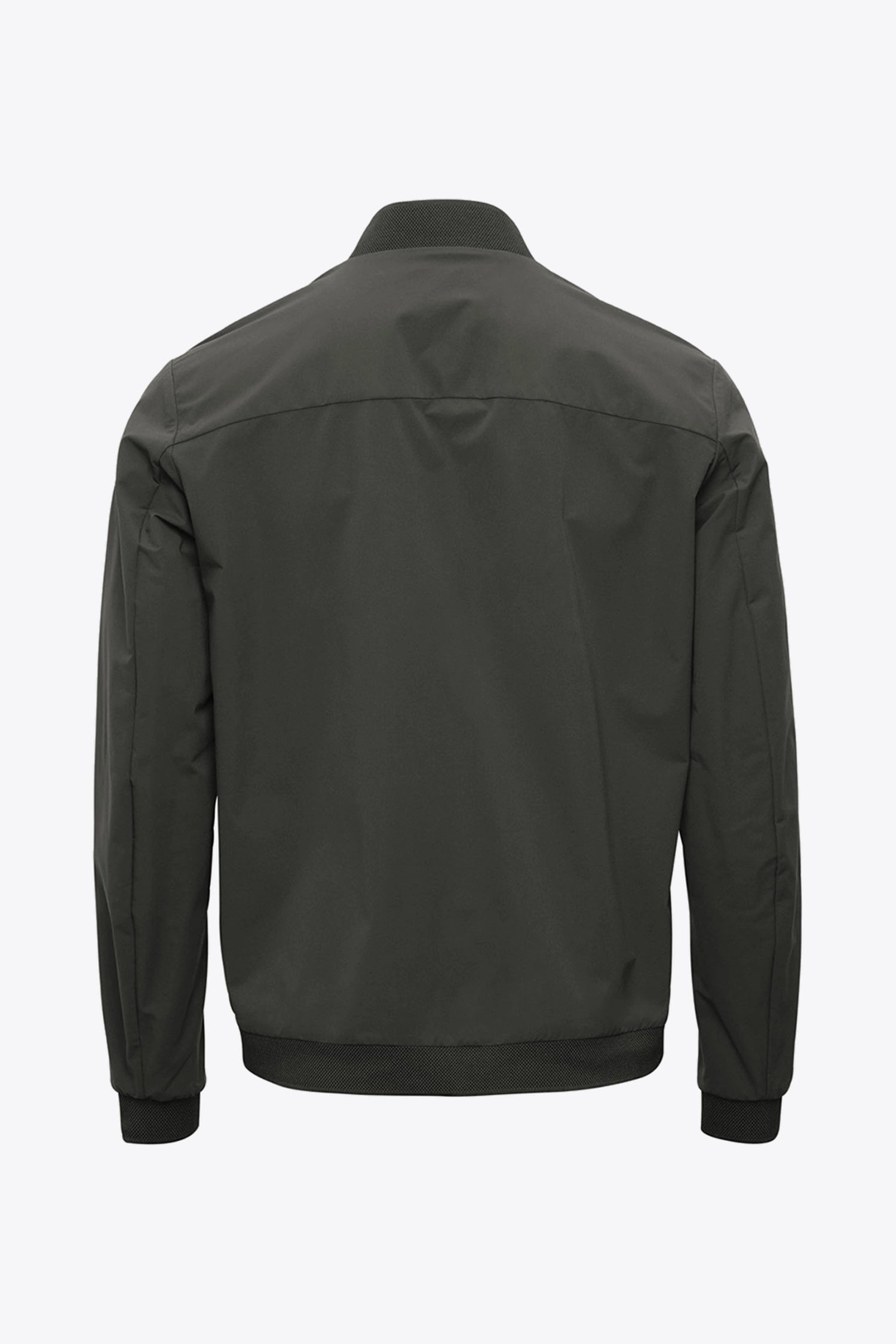 Back view of Campo II Dark Olive Jacket, lightweight, windproof, and water-resistant summer jacket.
