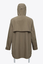 Back view of the Flair II Short Cedar Jacket showcasing its lightweight and waterproof features.