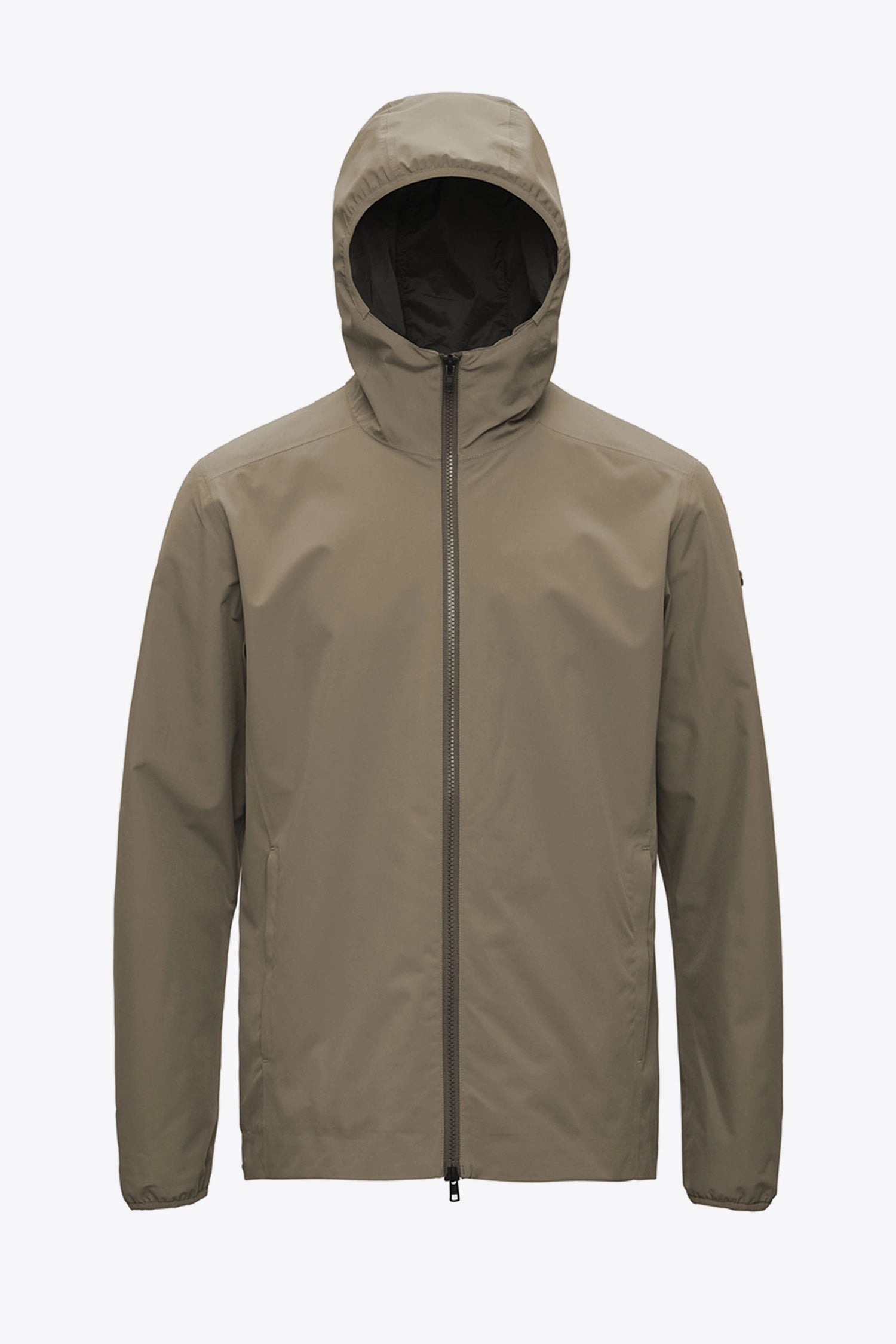 Hood II Cedar Jacket in a lightweight, windproof, waterproof design featuring a hood and zipped pockets.