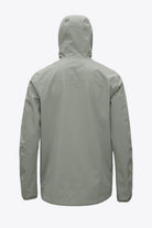Back view of the Hood II Light Green Jacket, featuring a hood, lightweight fabric, and a sleek design.