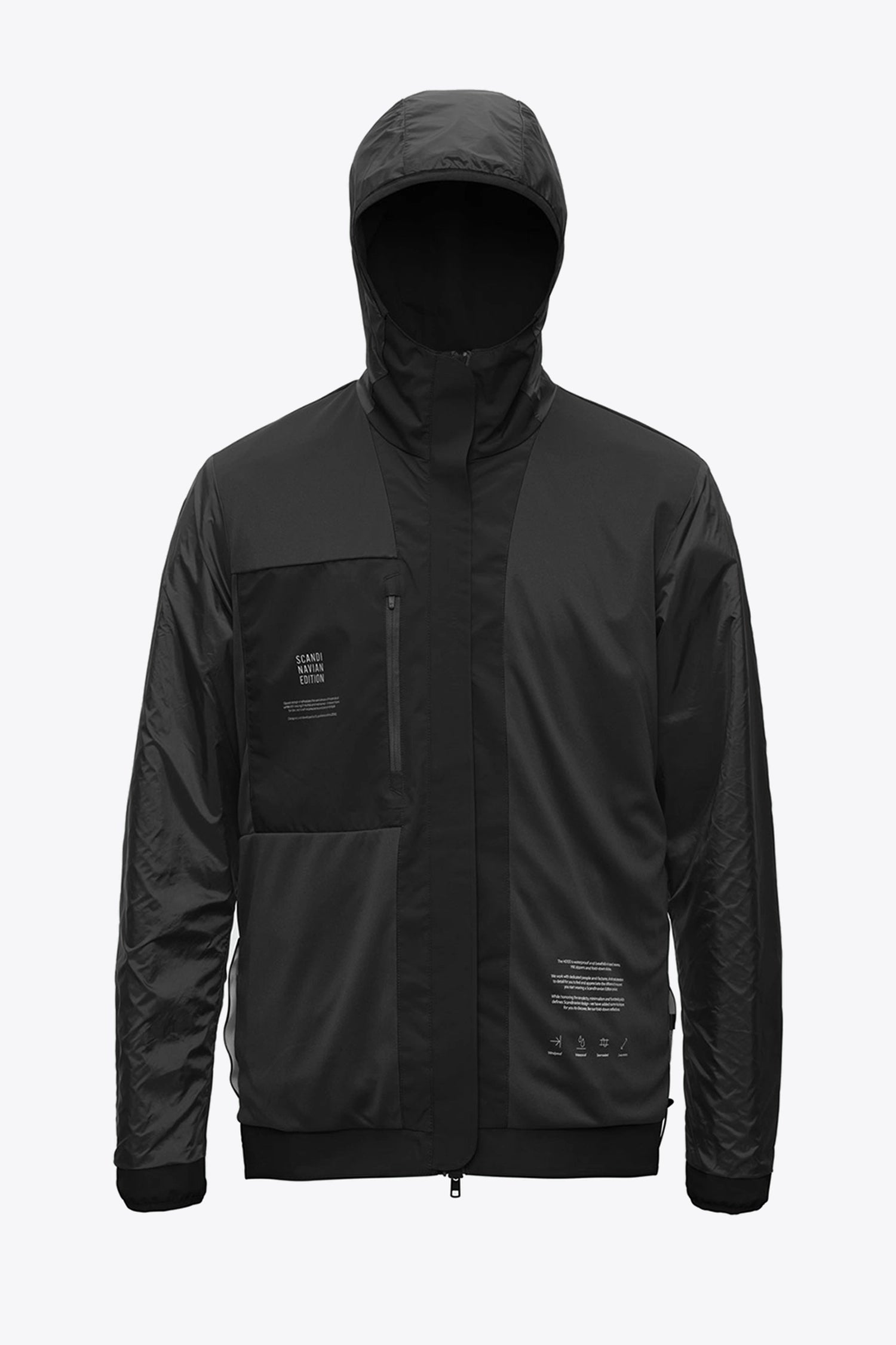 Hood II Onyx Jacket lightweight windproof waterproof jacket with hood and zipped pockets