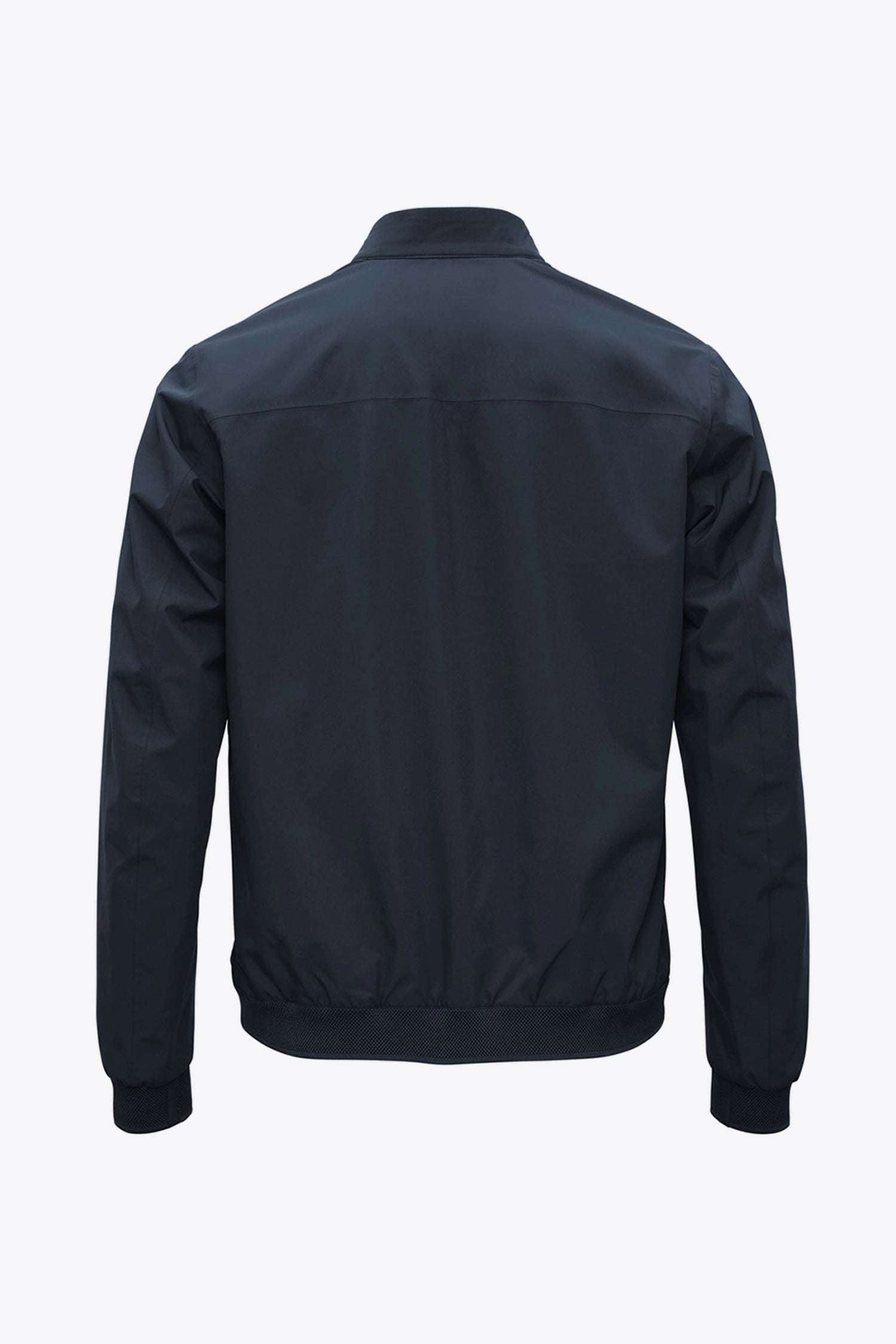 Back view of the Plain II Midnight Jacket showcasing its sleek design and lightweight fabric.