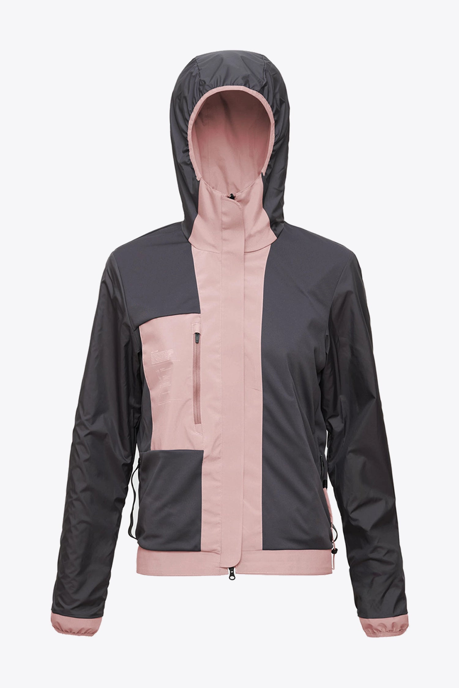 Veil II Flush Pink Jacket with hood, windproof and waterproof fabric, suitable for spring, summer, and autumn.
