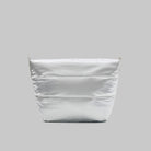 Besace Chrome Space Coated Bag in lightweight, shiny silver material with structured body.