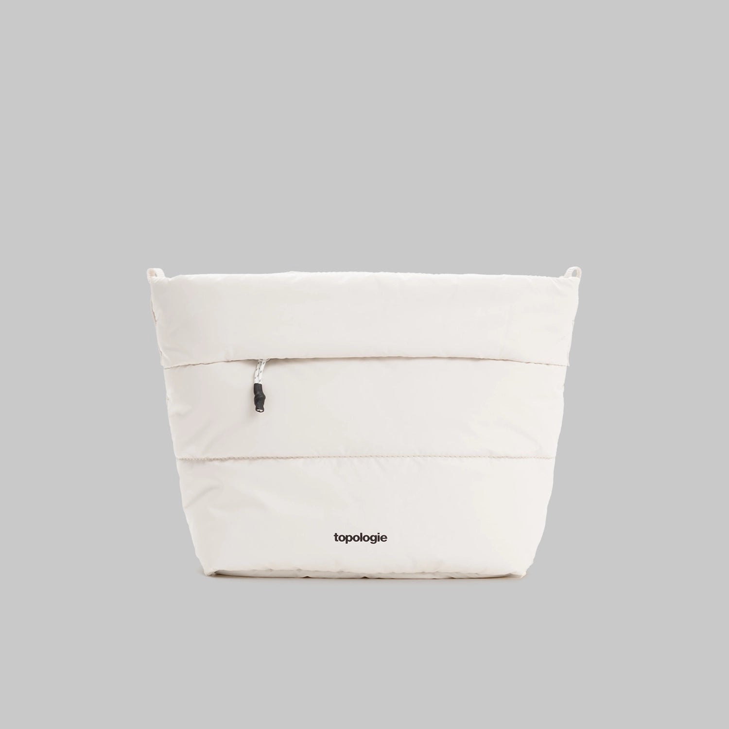 Besace Ecru Matt Coated Bag in lightweight design with zipper closure and Topologie logo