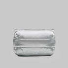Bottle Sacoche Large Chrome Space Coated Bag in shiny silver, a stylish and functional accessory.