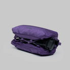 Bottle Sacoche Medium Purple Washed Silk Nylon Bag with water repellent fabric and bottle compartment.