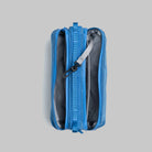 Bottle Sacoche Medium Sonic Vintage Ripstop Bag showing two main zipped compartments in blue.