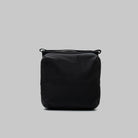 Cassette Sacoche Medium Black Tech Sateen Bag front view, showcasing its sleek design and water-resistant fabric.