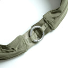 Cloud Hobo Small Chrome Space Coated Shoulder Bag strap detail with metal ring and padded fabric.