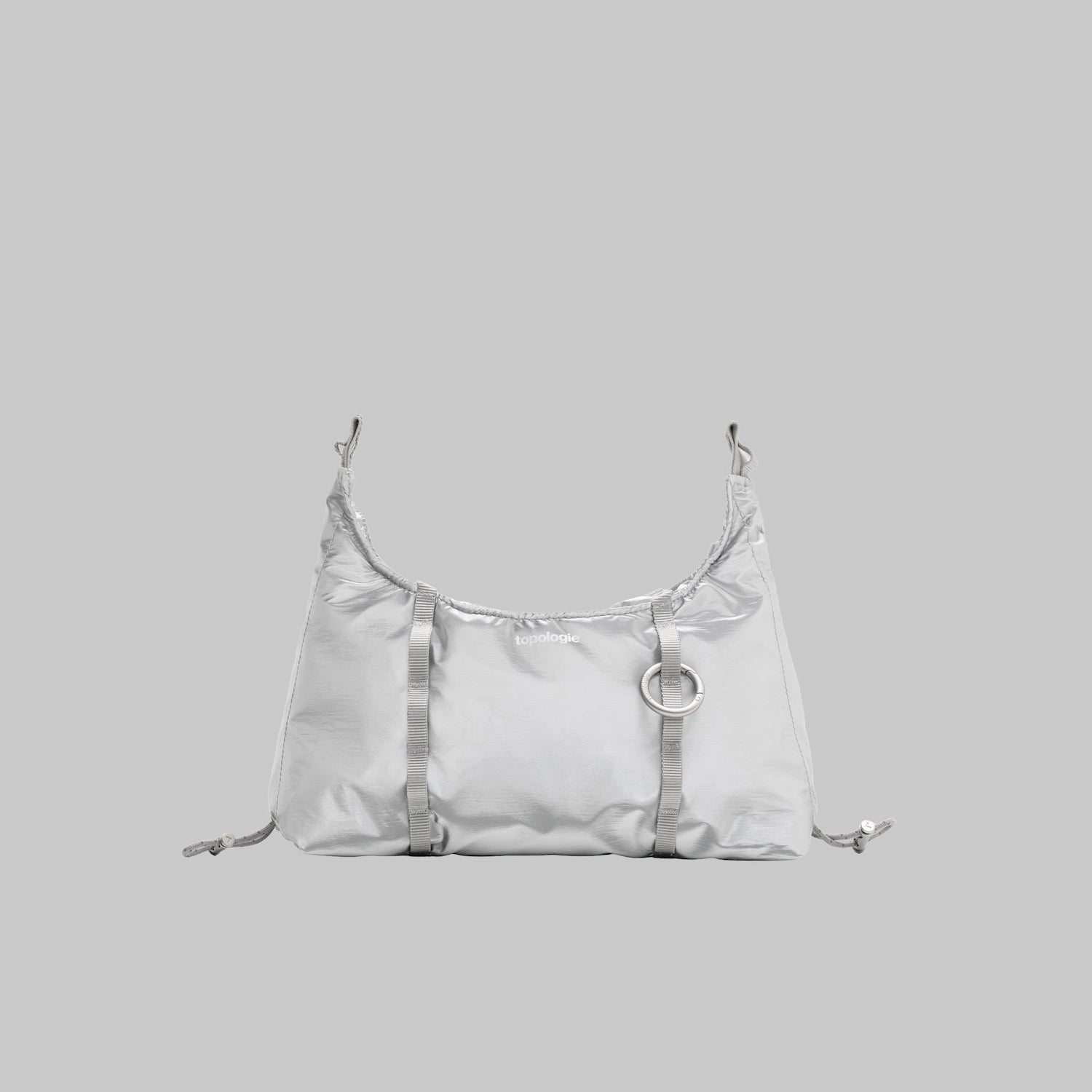 Cloud Hobo XS Chrome Space Coated Shoulder Bag in sleek metallic design with drawstring details.
