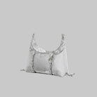 Cloud Hobo XS Chrome Space Coated Shoulder Bag in silver with drawstring detail and daisy chain webbing.