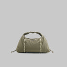 Cloud Hobo XS Moss Tech Sateen Shoulder Bag in water-resistant fabric, stylish drawstring design, and practical size.