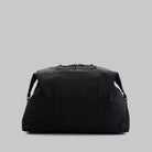Explorer Tote Weekender Black Tech Sateen Shoulder Bag showing a sleek black design and spacious interior.