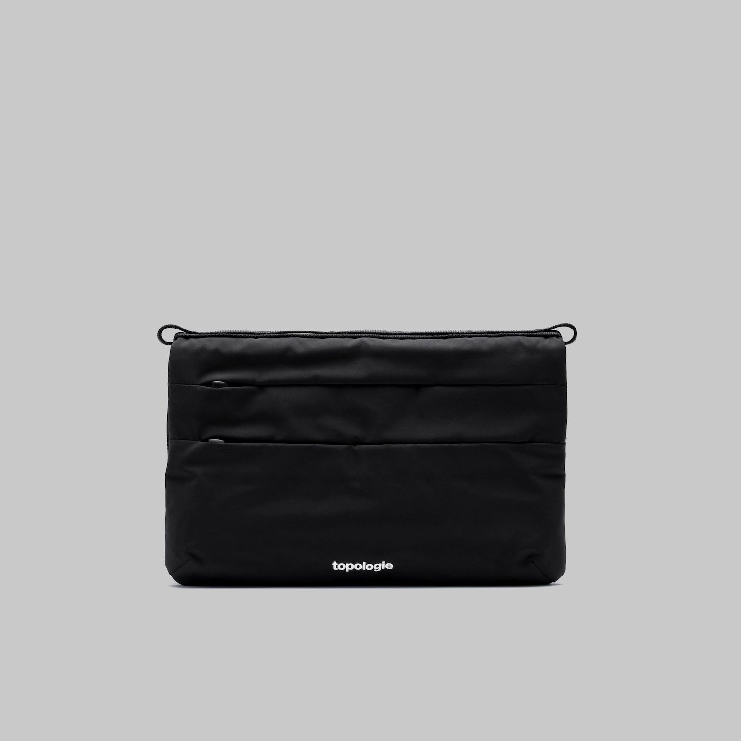 Flat Sacoche Small Black Tech Sateen Tas