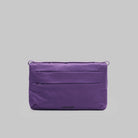 Flat Sacoche Small Purple Washed Silk Nylon Bag with three zipped compartments