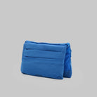 Flat Sacoche Small Sonic Vintage Ripstop Bag in blue with three zipped compartments and water repellent fabric.