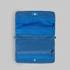 Flat Sacoche Small Sonic Vintage Ripstop Bag interior view with zipped compartments and blue fabric.