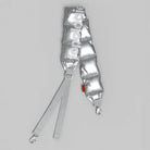 Puffer Strap Chrome Space Coated adjustable strap with heavy-duty clasp and wide design in silver color.