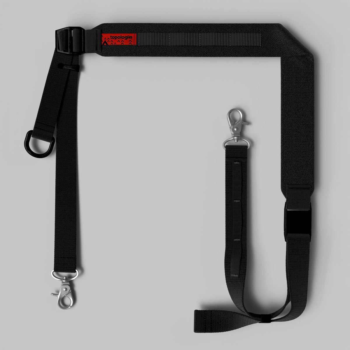 Utility Sling Wide Black with adjustable lengths and quick release clasps for comfort and security.