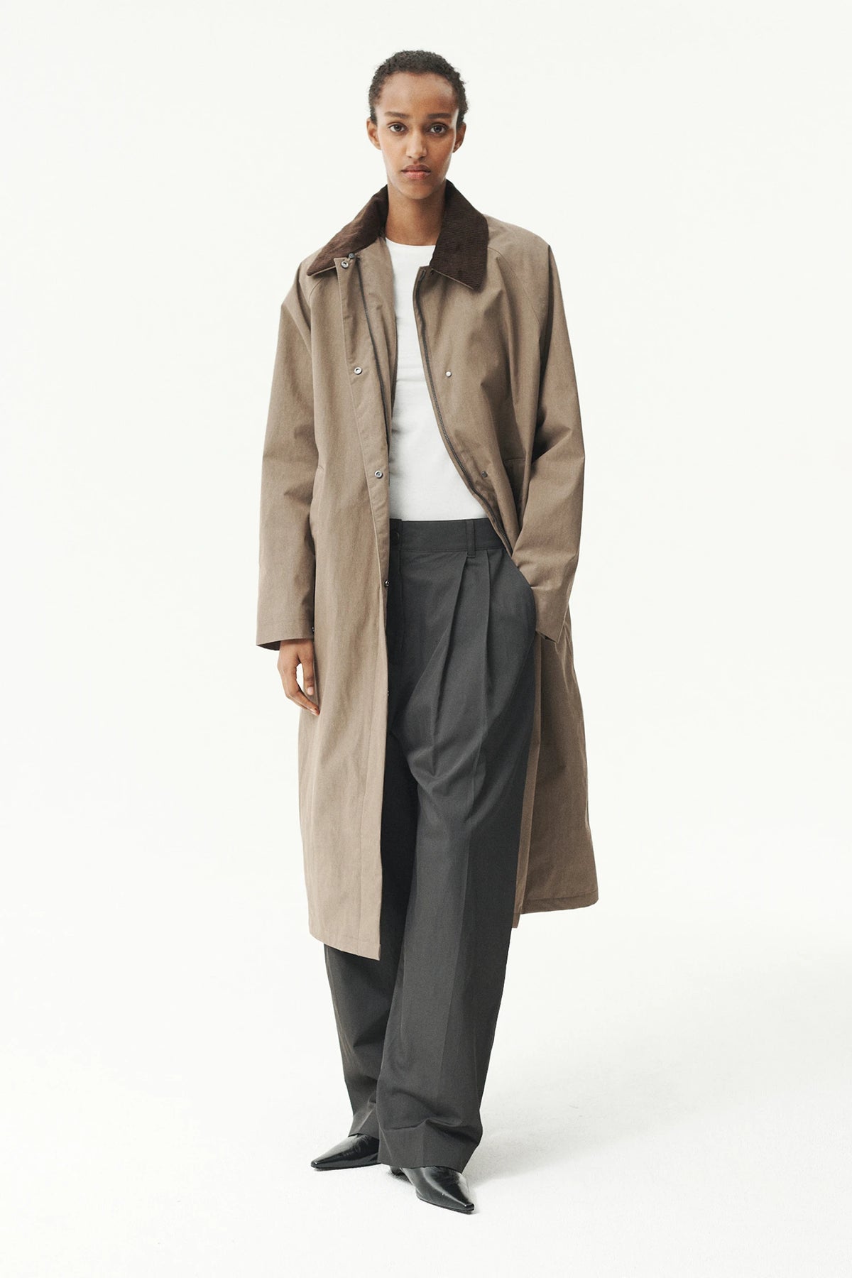 Long Coach Washed Tencel Women Faded Camel AW26 Mantel
