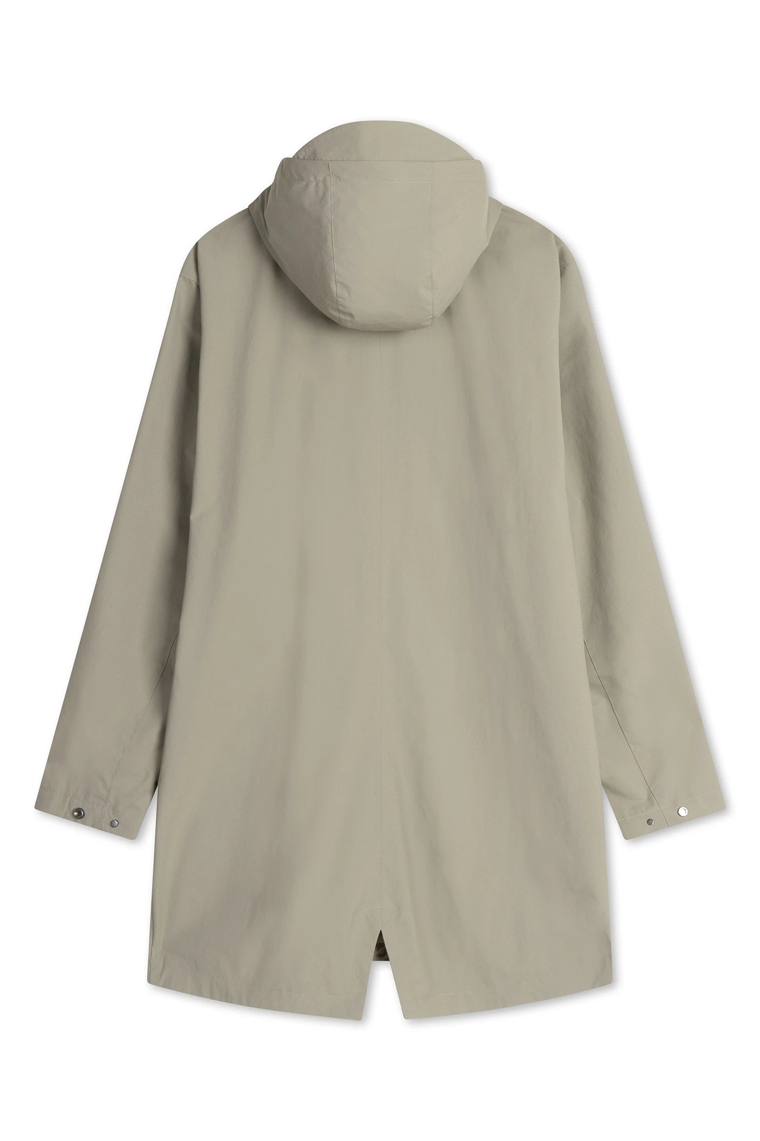 Back view of the Terror Weather Nylon Light Army Coat with an adjustable hood.