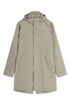Terror Weather Nylon Light Army Coat in light beige with adjustable hood and YKK double zip closure.