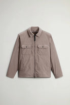 Cloud Overshirt Falcon by Woolrich, premium down filled overshirt in beige color, water resistant and stylish.