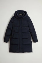 Kelly Jacket Melton Blue Coat - premium down filled coat with hood, perfect for cold weather.