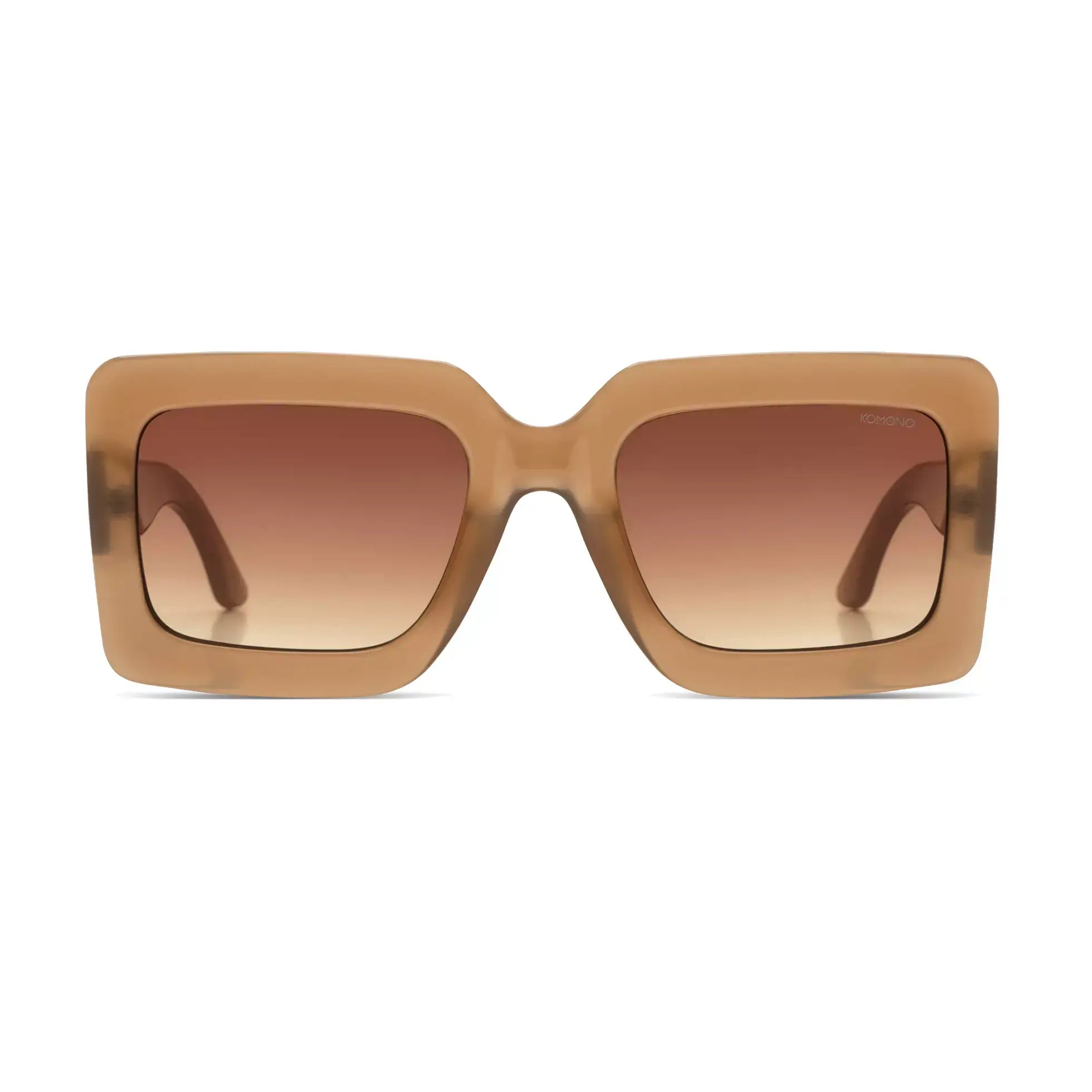 Lana Sahara Sunglasses with gradient brown lenses and eco-friendly nylon frame, UV 400 protection.