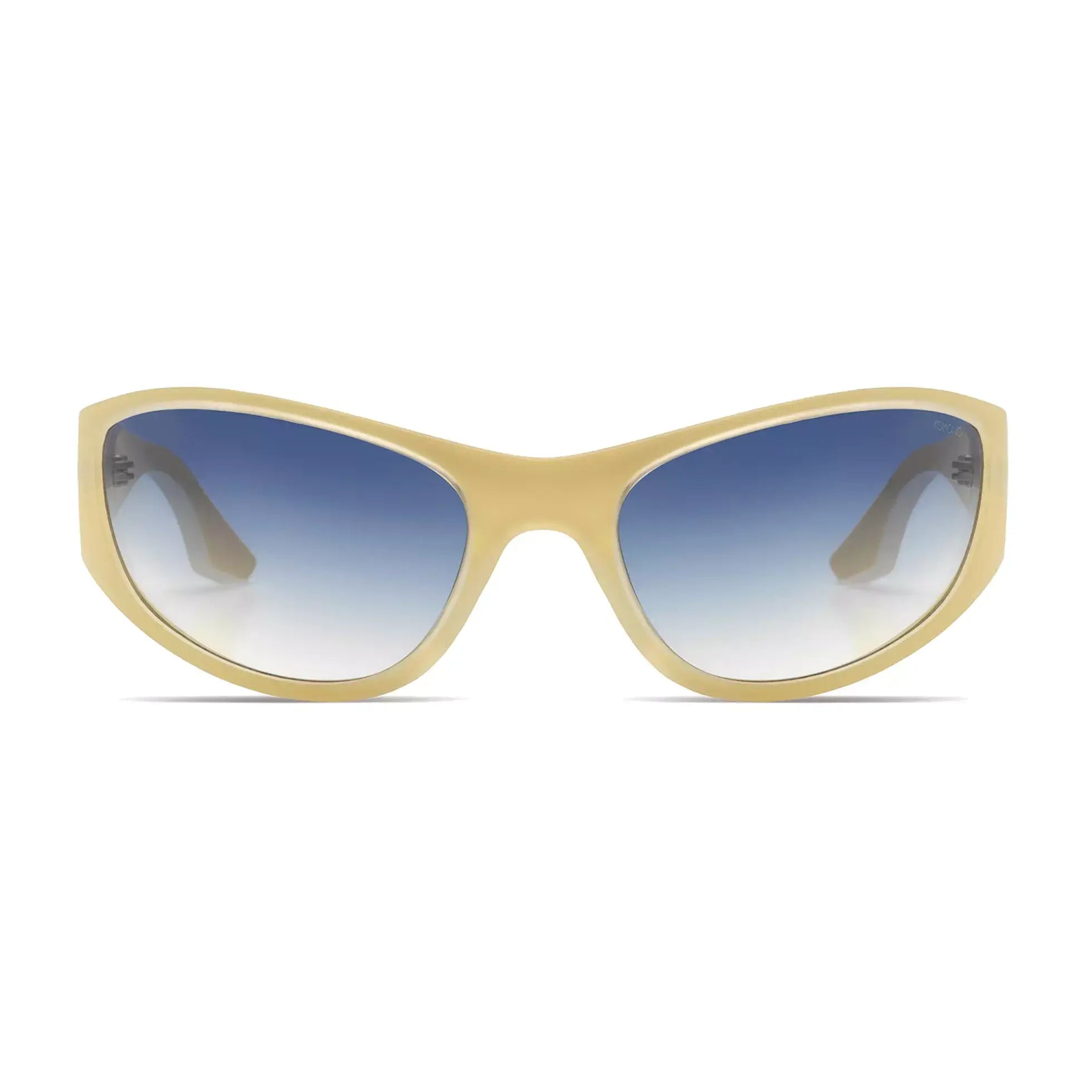 Neo Velvet Moon Sunglasses featuring gradient blue lenses and eco-made bio nylon frame.