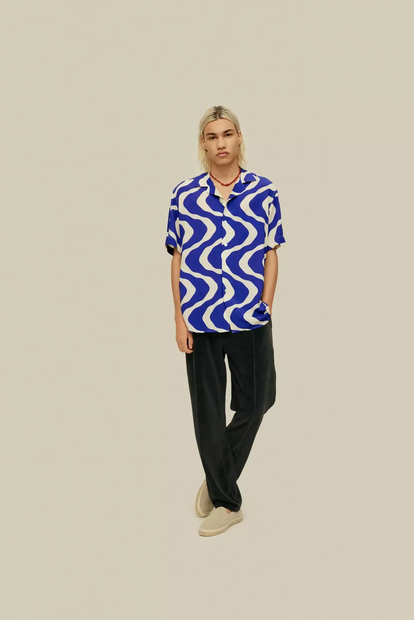 OAS Blue Rippling Viscose Shirt_5