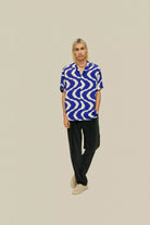 OAS Blue Rippling Viscose Shirt_5
