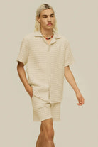 OAS Ecru Porto Waffle Shorts_5