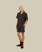 OAS Nearly Black Porto Waffle Shorts_8